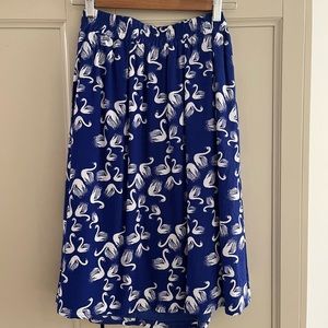 Blue swans skirt - Anthropologie S